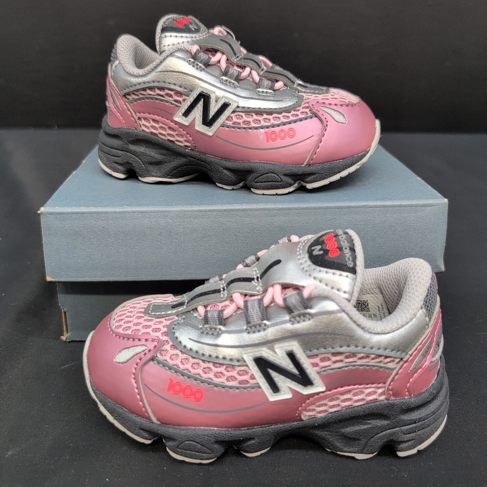 New Balance 1000 Bungee Lace Kid's Sneakers Size US 6 Pink Grey IV1000U